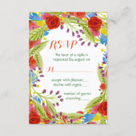 Cartão RSVP Confirmação de Casamento Fiesta