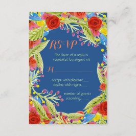 Cartão RSVP Confirmação de Casamento Fiesta