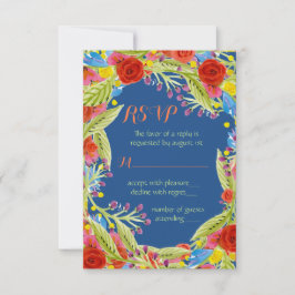 Cartão RSVP Confirmação de Casamento Fiesta