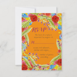 Cartão RSVP Confirmação de Casamento Fiesta