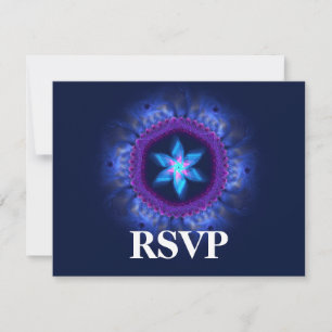 Cartão RSVP Confirmação de Casamento Magen Rosa-Azul