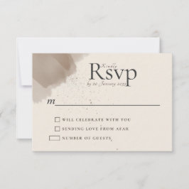 Cartão RSVP Confirmação de Casamento Minimalista com Pincel e 