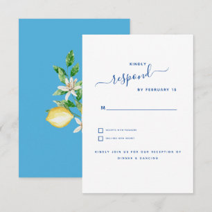 Cartão RSVP Confirmação de Casamento Moderno Mediterrâneo Limõ