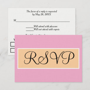 Cartão RSVP Confirmação de Casamento Rosa Bege Areia