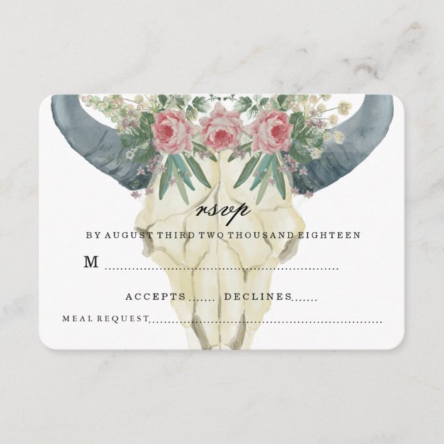 CARTÃO RSVP CONFIRMAÇÃO DE CASAMENTO ROSAS BOEMIAS (Frente)