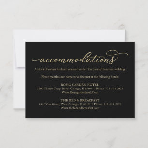 Cartão RSVP Confirmação de Hospedagem no Hotel para Casamento 