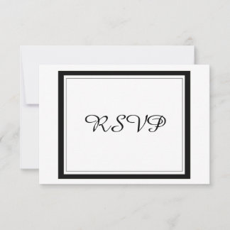 Cartão RSVP Confirmação de Presença de Casamento com Borda Pre