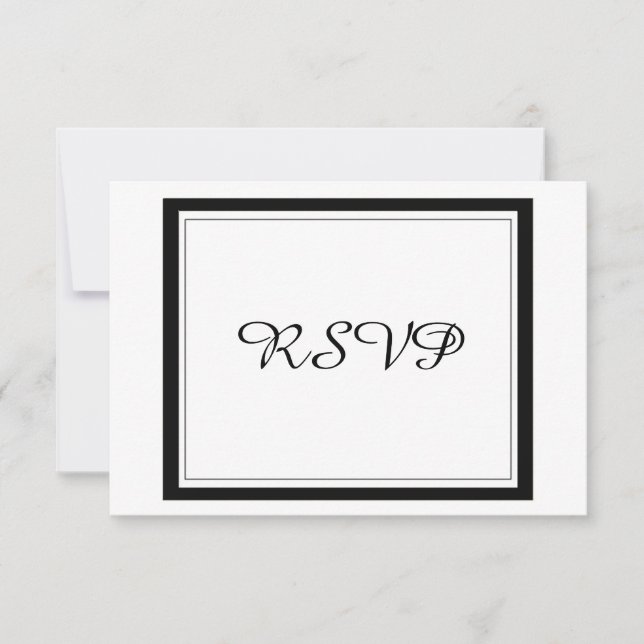 Cartão RSVP Confirmação de Presença de Casamento com Borda Pre (Frente)