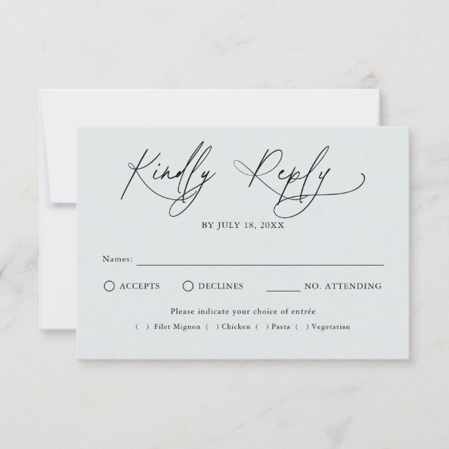 Cartão RSVP Confirmação de Presença em Casamento com Letra Mod (Frente)