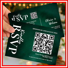 Cartão RSVP Confirmação de Presença em Código QR para Casament