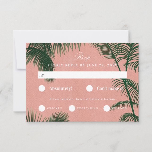 Cartão RSVP Confirmação de presença em Palm Spring (Frente)