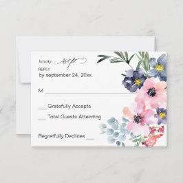 Cartão RSVP Confirmação de Presença Floral de Verão sem Refeiç