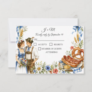 Cartão RSVP Confirmação de presença no casamento alemão Oktobe