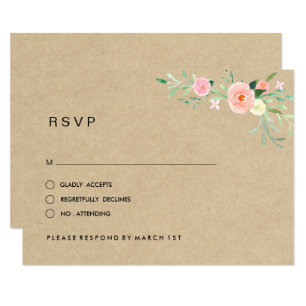Cartão RSVP Confirmação de Presença para Casamento Boho Floral
