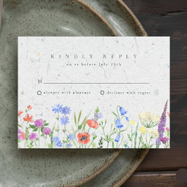 Cartão RSVP Confirmação de Presença para Casamento Boho Jardim
