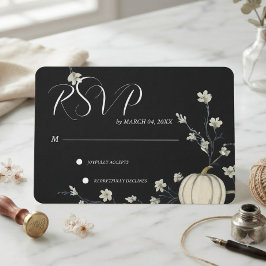 Cartão RSVP Confirmação de Presença para Casamento com Abóbora