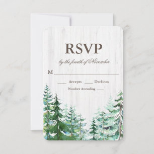 Cartão RSVP Confirmação de Presença para Casamento com Árvore 