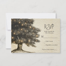 Cartão RSVP Confirmação de Presença para Casamento com Árvore 