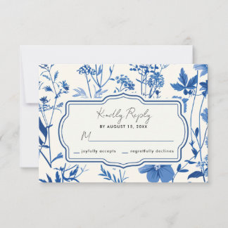 Cartão RSVP Confirmação de Presença para Casamento com Flor Si