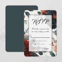 Cartão RSVP Confirmação de Presença para Casamento com Florais