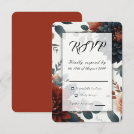 Cartão RSVP Confirmação de Presença para Casamento com Florais