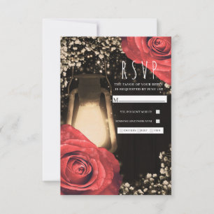 Cartão RSVP Confirmação de Presença para Casamento com Lantern