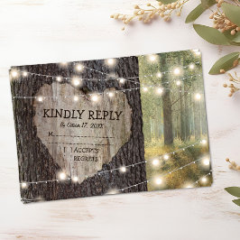 Cartão RSVP Confirmação de Presença para Casamento da Árvore d