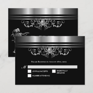 Cartão RSVP Confirmação de Presença para Casamento Dark Gothic