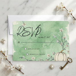 Cartão RSVP Confirmação de Presença para Casamento de Abóbora