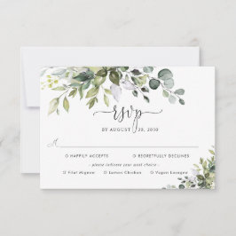 Cartão RSVP Confirmação de Presença para Casamento de Eucalipt