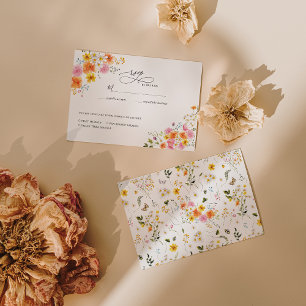 Cartão RSVP Confirmação de Presença para Casamento de Florais