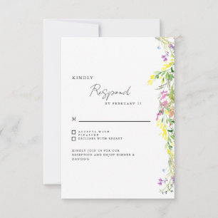 Cartão RSVP Confirmação de Presença para Casamento de Flores S