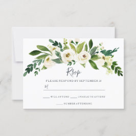 Cartão RSVP Confirmação de Presença para Casamento de Jardim F