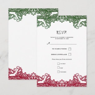 Cartão RSVP Confirmação de Presença para Casamento Elegante Fi