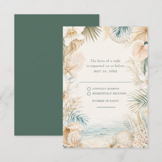 Cartão RSVP Confirmação de Presença para Casamento Elegante na