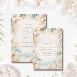 Cartão RSVP Confirmação de Presença para Casamento Elegante na