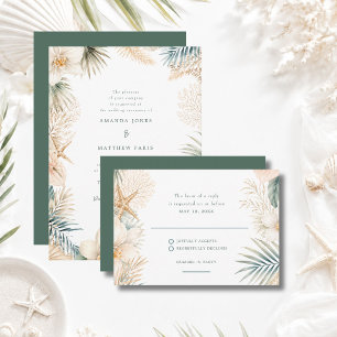 Cartão RSVP Confirmação de Presença para Casamento Elegante na