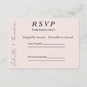 Cartão RSVP Confirmação de Presença para Casamento Elegante Ro