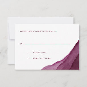 Cartão RSVP Confirmação de Presença para Casamento em Aquarela