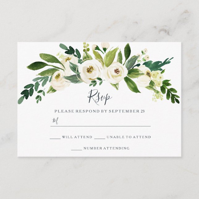 Cartão RSVP Confirmação de Presença para Casamento em Jardim F (Frente)