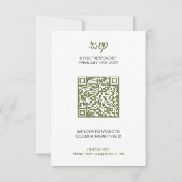Cartão RSVP Confirmação de Presença para Casamento em Verde Sa