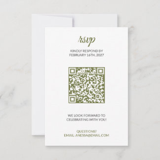 Cartão RSVP Confirmação de Presença para Casamento em Verde Sa