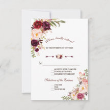 Confirmação de Presença para Casamento Floral Bege