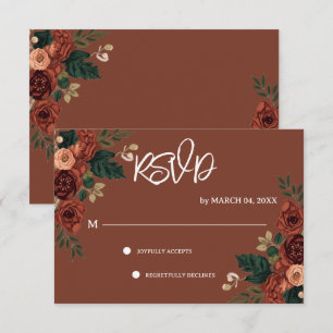 Cartão RSVP Confirmação de Presença para Casamento Floral de J