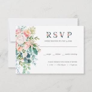 Cartão RSVP Confirmação de Presença para Casamento Floral de V