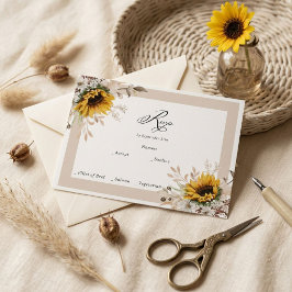 Cartão RSVP Confirmação de Presença para Casamento Floral Eleg