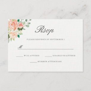Cartão RSVP Confirmação de Presença para Casamento Floral em A
