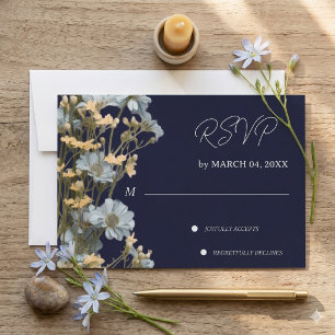 Cartão RSVP Confirmação de Presença para Casamento Floral Nava