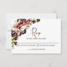 Confirmação de Presença para Casamento Floral Rosa