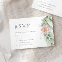 Confirmação de Presença para Casamento Floral Rosa